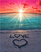 Love Beach - Crafty By Numbers - Paint by Numbers - Paint by Numbers for Adults - Painting - Canvas - Custom Paint by Numbers