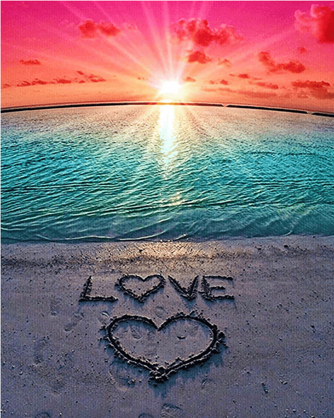 Love Beach – Crafty By Numbers – Malen nach Zahlen – Malen nach Zahlen für Erwachsene – Gemälde – Leinwand – individuelles Malen nach Zahlen