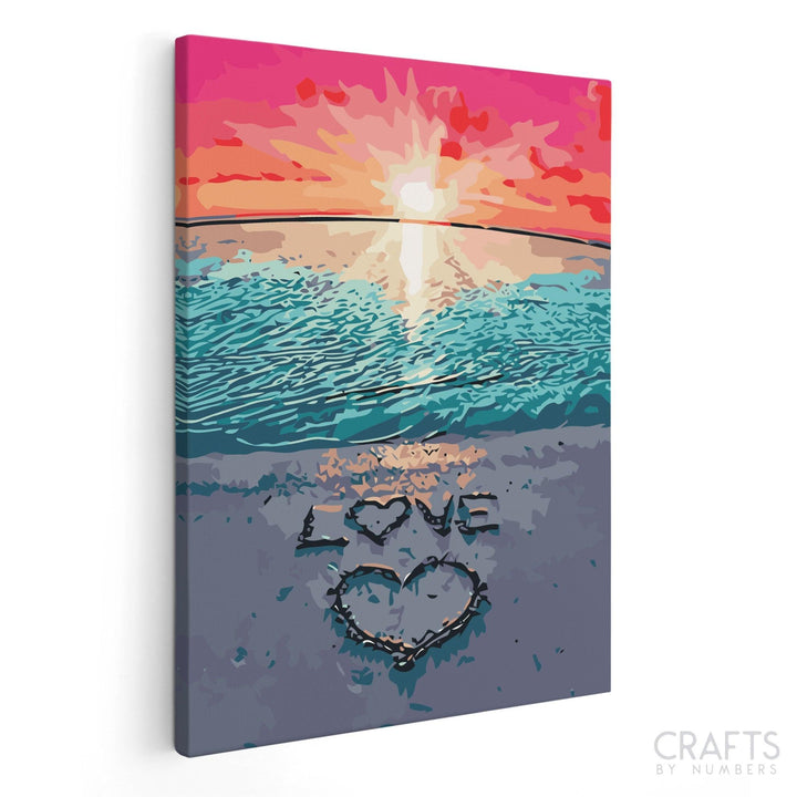 Love Beach - Crafty By Numbers - Paint by Numbers - Paint by Numbers for Adults - Painting - Canvas - Custom Paint by Numbers