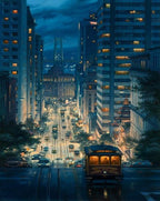 Lushpin Night San Francisco - Crafty By Numbers - Paint by Numbers - Paint by Numbers for Adults - Painting - Canvas - Custom Paint by Numbers