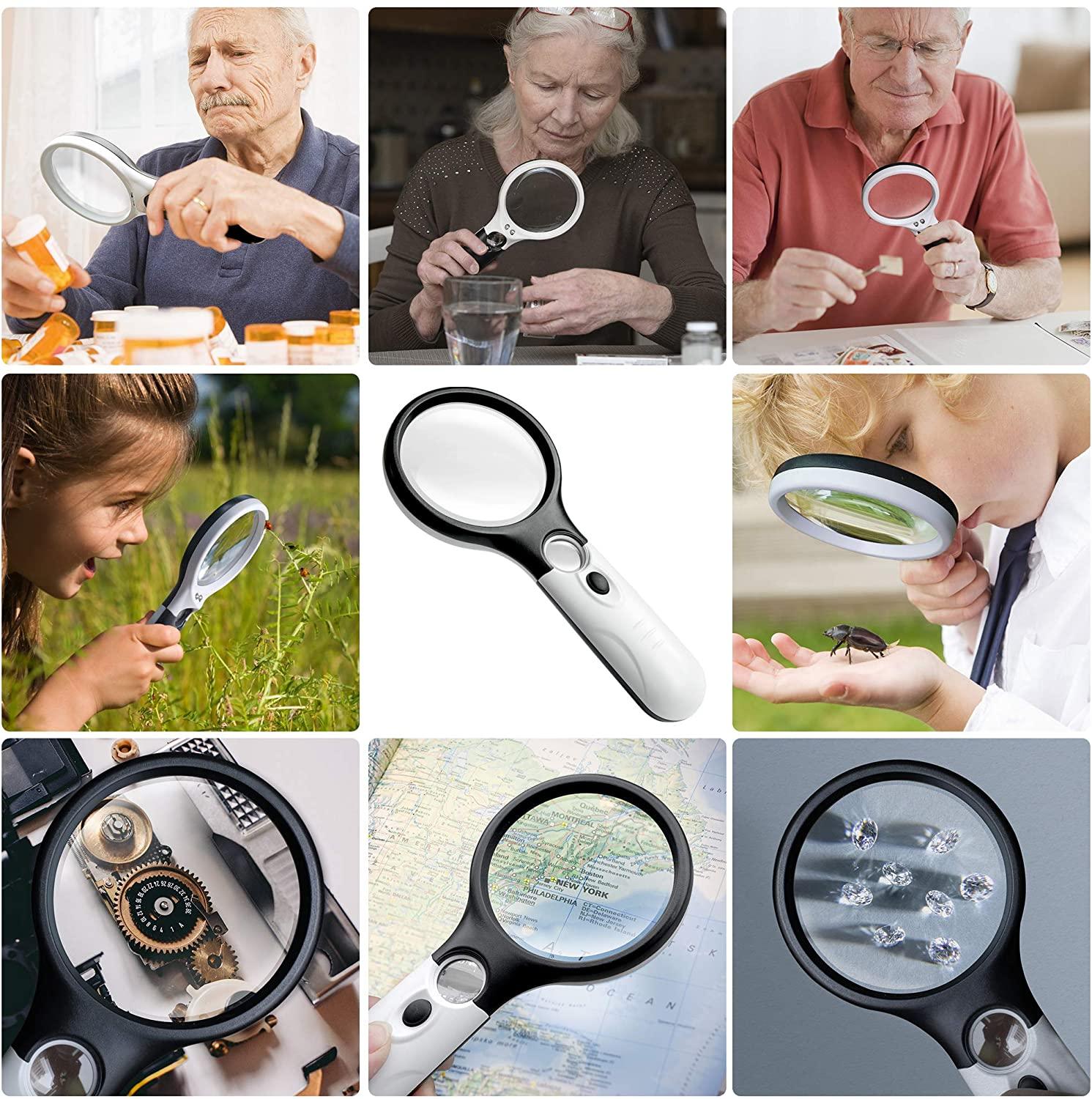 Magnifying Glass with Light Handheld 3X & 45X – Crafty By Numbers