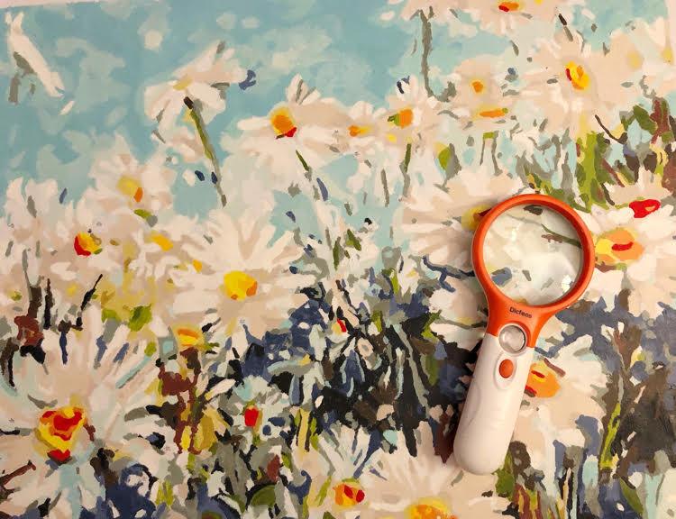 Magnifying Glass with Light Handheld 3X & 45X - Crafty By Numbers - Paint by Numbers - Paint by Numbers for Adults - Painting - Canvas - Custom Paint by Numbers