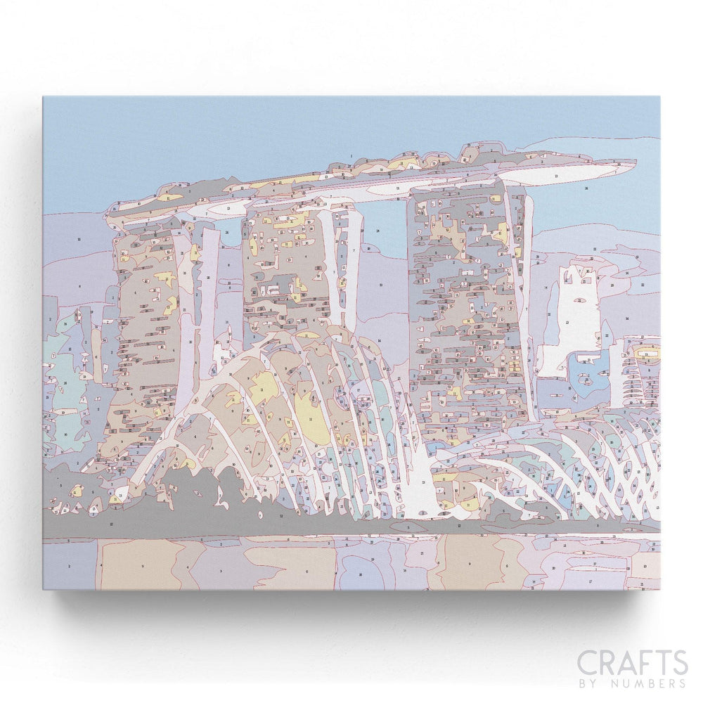 Marina Bay Singapore - Crafty By Numbers - Paint by Numbers - Paint by Numbers for Adults - Painting - Canvas - Custom Paint by Numbers