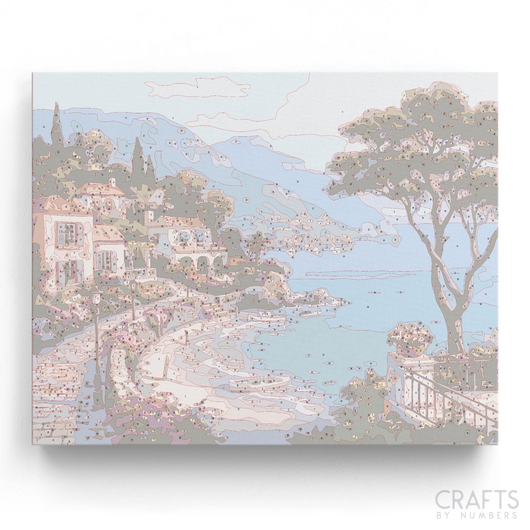 Landscape Seaside Town Paint By Number Personalized Craft Kit