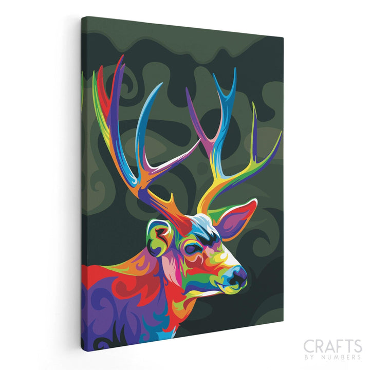 Neon Deer - Crafty By Numbers - Paint by Numbers - Paint by Numbers for Adults - Painting - Canvas - Custom Paint by Numbers