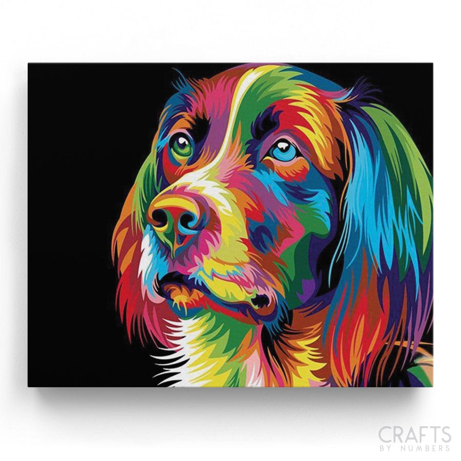 Neon Dog - Crafty By Numbers - Paint by Numbers - Paint by Numbers for Adults - Painting - Canvas - Custom Paint by Numbers