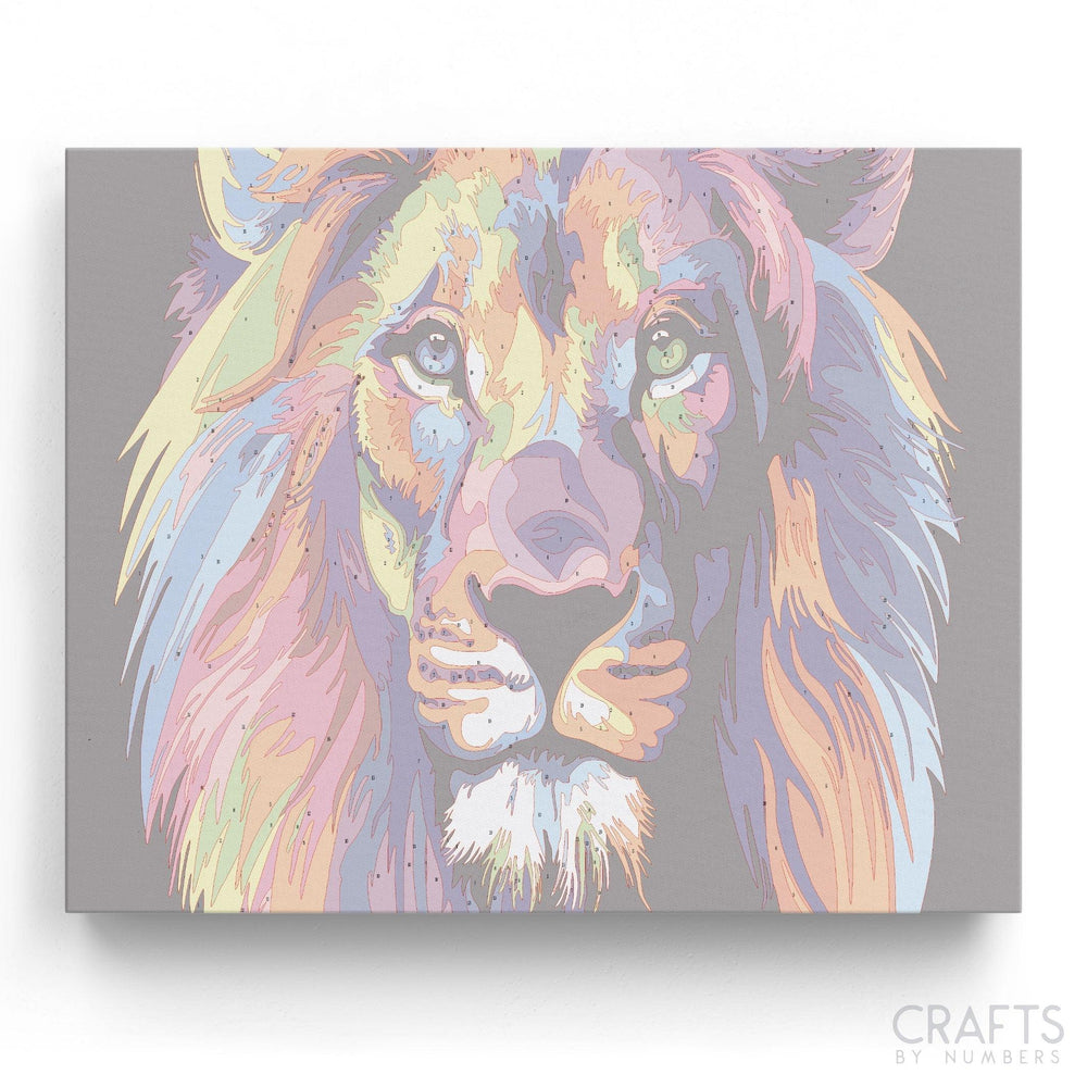 Neon Lion - Crafty By Numbers - Paint by Numbers - Paint by Numbers for Adults - Painting - Canvas - Custom Paint by Numbers