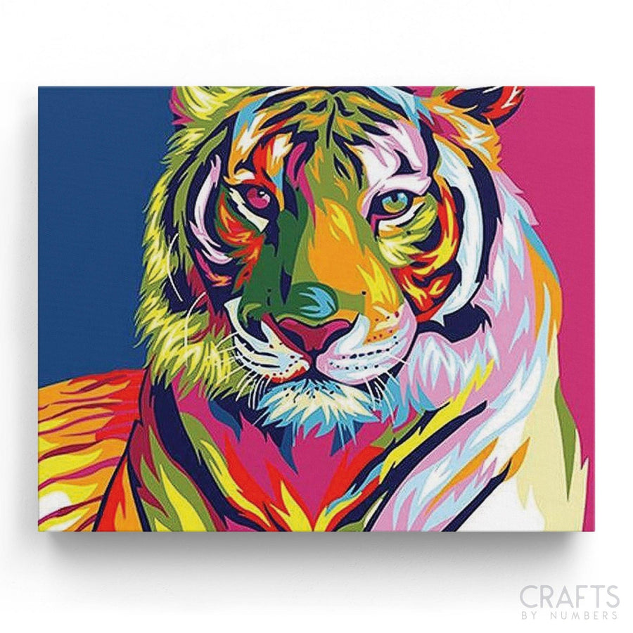 Neon Tiger - Crafty By Numbers - Paint by Numbers - Paint by Numbers for Adults - Painting - Canvas - Custom Paint by Numbers