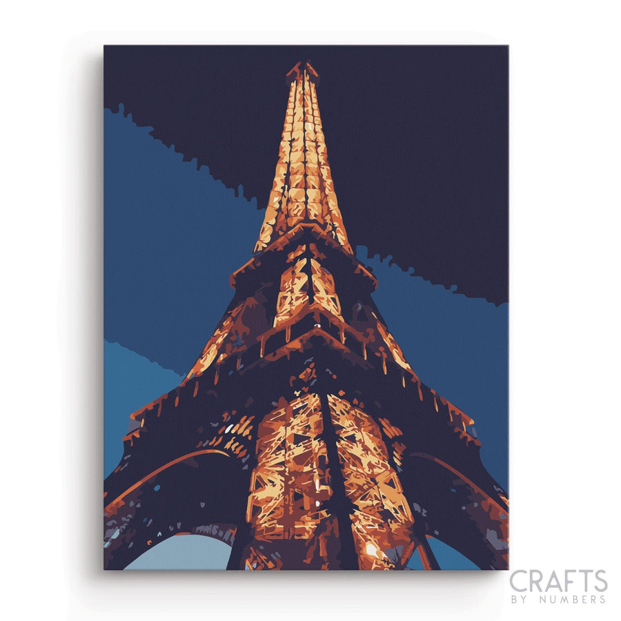 Night Lighting Eiffel Tower - Crafty By Numbers - Paint by Numbers - Paint by Numbers for Adults - Painting - Canvas - Custom Paint by Numbers