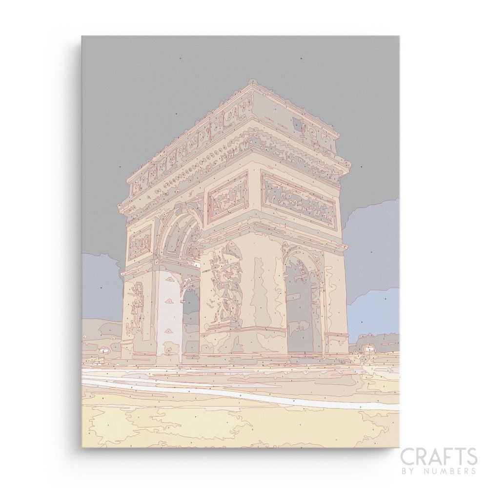 Night View Of Arc De Triomphe - Crafty By Numbers - Paint by Numbers - Paint by Numbers for Adults - Painting - Canvas - Custom Paint by Numbers