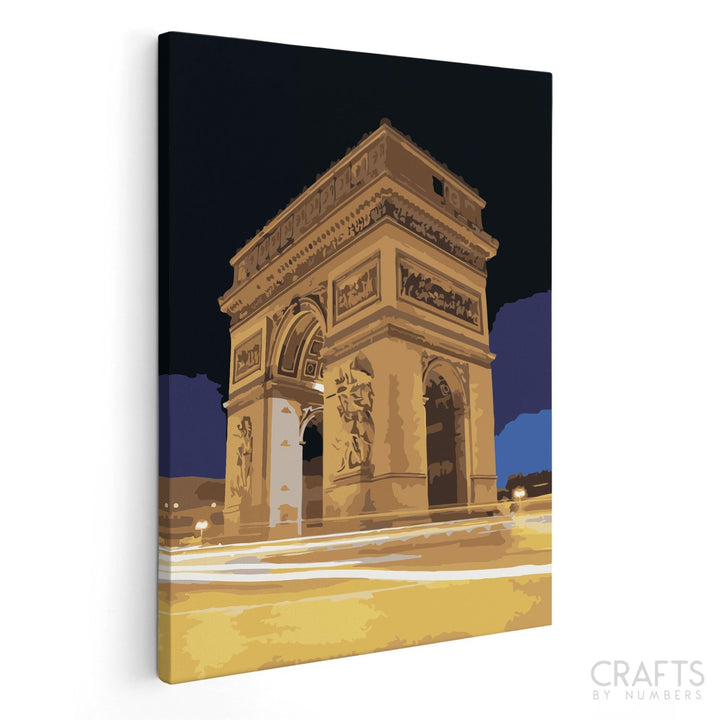 Night View Of Arc De Triomphe - Crafty By Numbers - Paint by Numbers - Paint by Numbers for Adults - Painting - Canvas - Custom Paint by Numbers