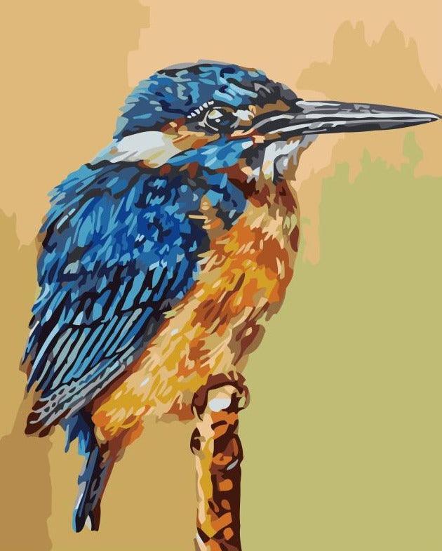 Old Kingfisher Solo - Crafty By Numbers - Paint by Numbers - Paint by Numbers for Adults - Painting - Canvas - Custom Paint by Numbers