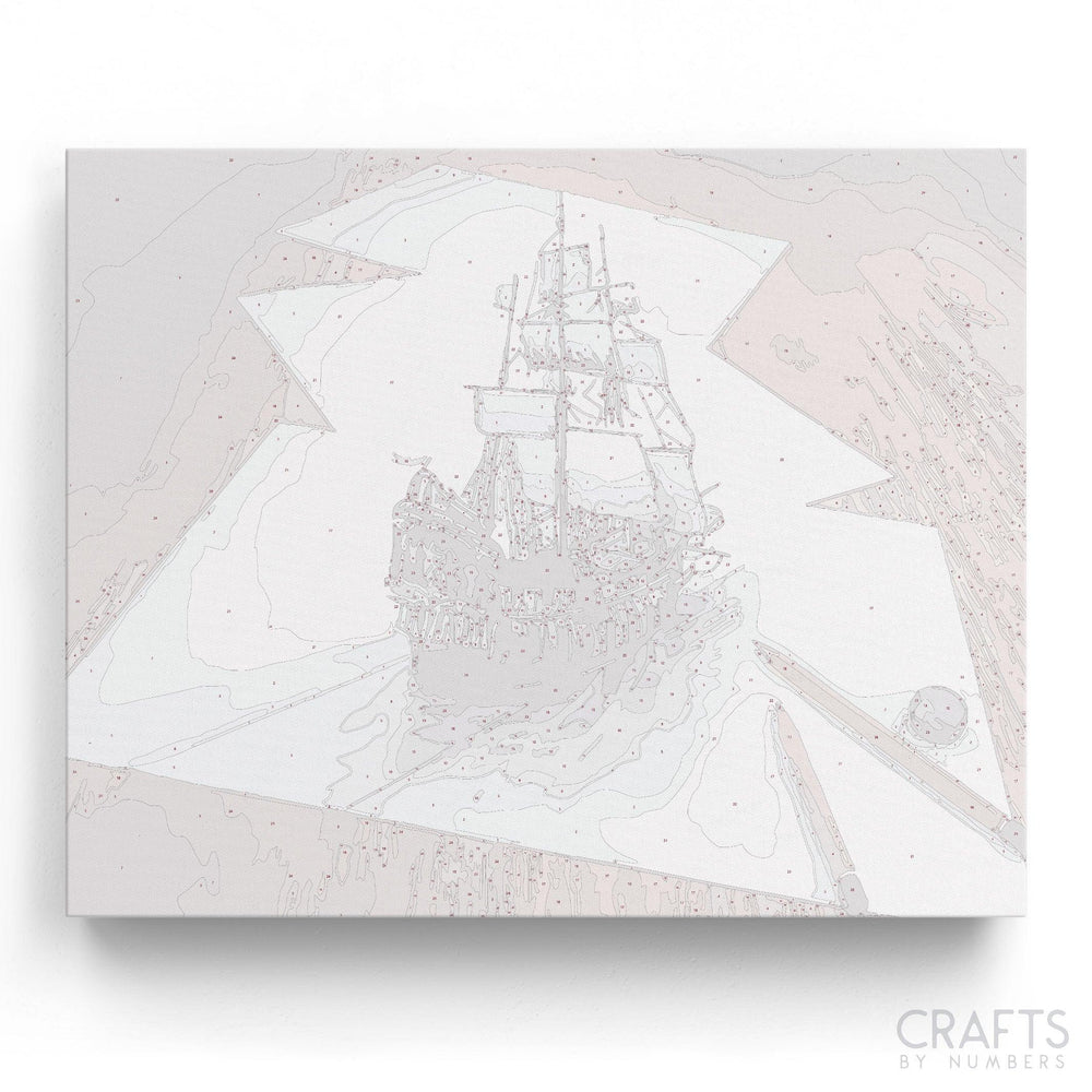 Optical Illusion Ship Sketch - Crafty By Numbers - Paint by Numbers - Paint by Numbers for Adults - Painting - Canvas - Custom Paint by Numbers