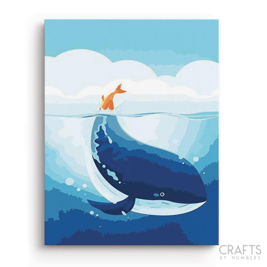 Orange Whale Tail - Crafty By Numbers - Paint by Numbers - Paint by Numbers for Adults - Painting - Canvas - Custom Paint by Numbers