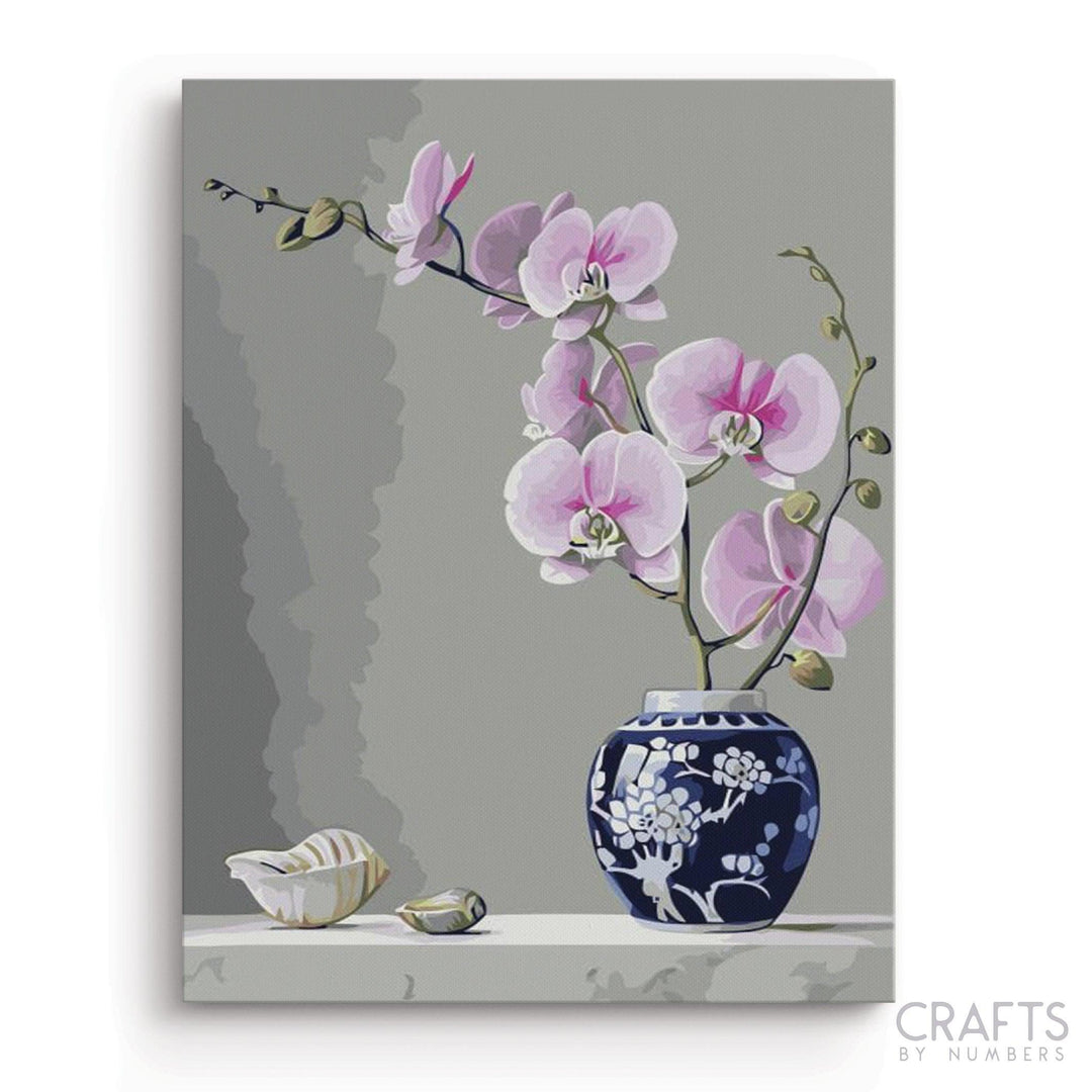 Orchid Flower In Vase - Crafty By Numbers - Paint by Numbers - Paint by Numbers for Adults - Painting - Canvas - Custom Paint by Numbers