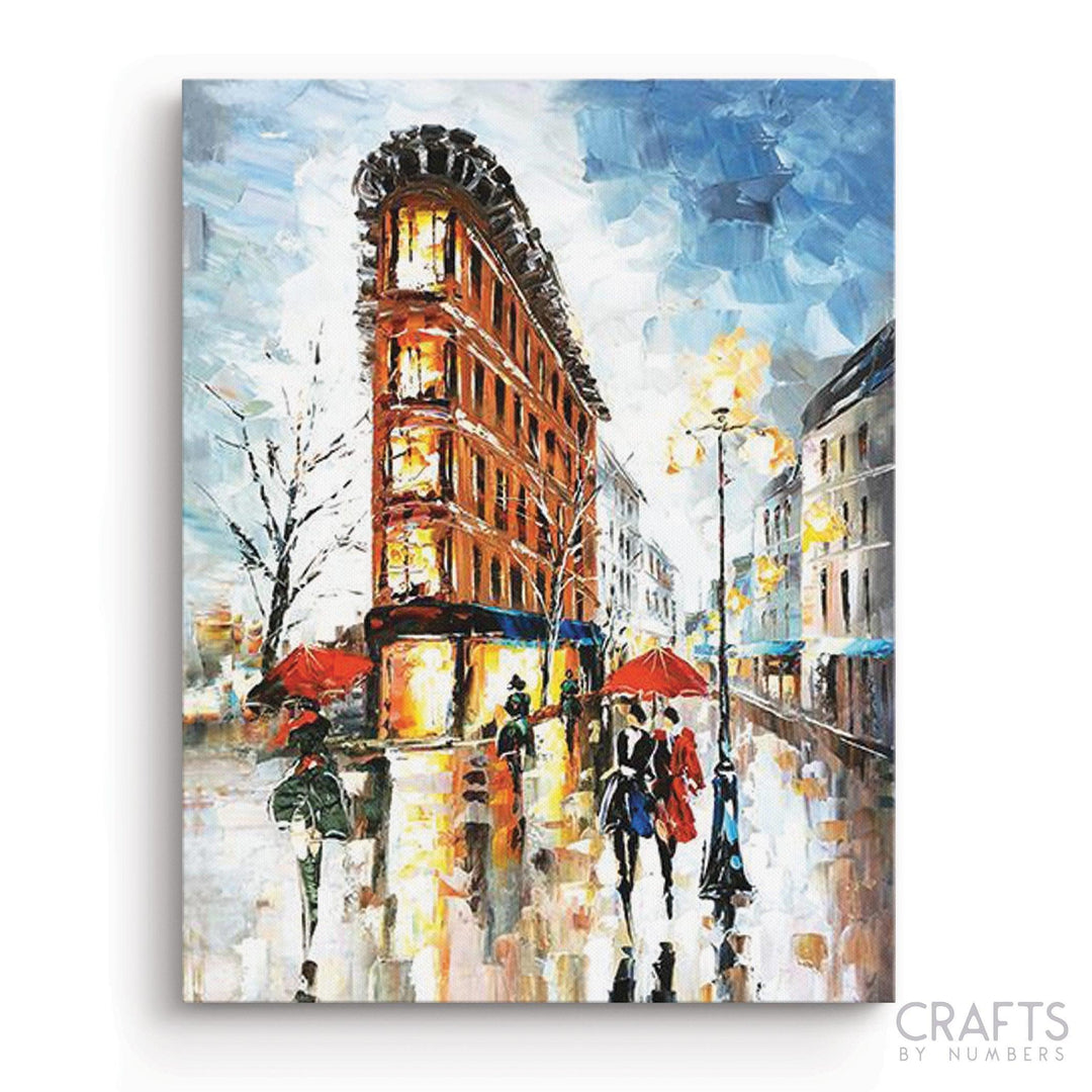 Paris Flower Street - Paint by Number Kit for Adults DIY Oil Painting Kit  on Wood Stretched Canvas