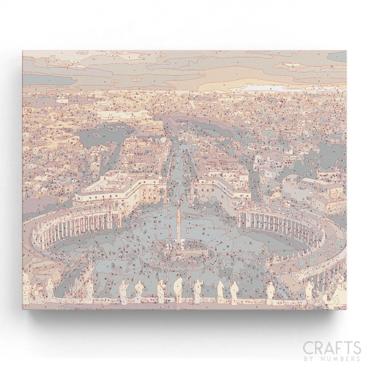 Peter'S Basilica Street View - Crafty By Numbers - Paint by Numbers - Paint by Numbers for Adults - Painting - Canvas - Custom Paint by Numbers