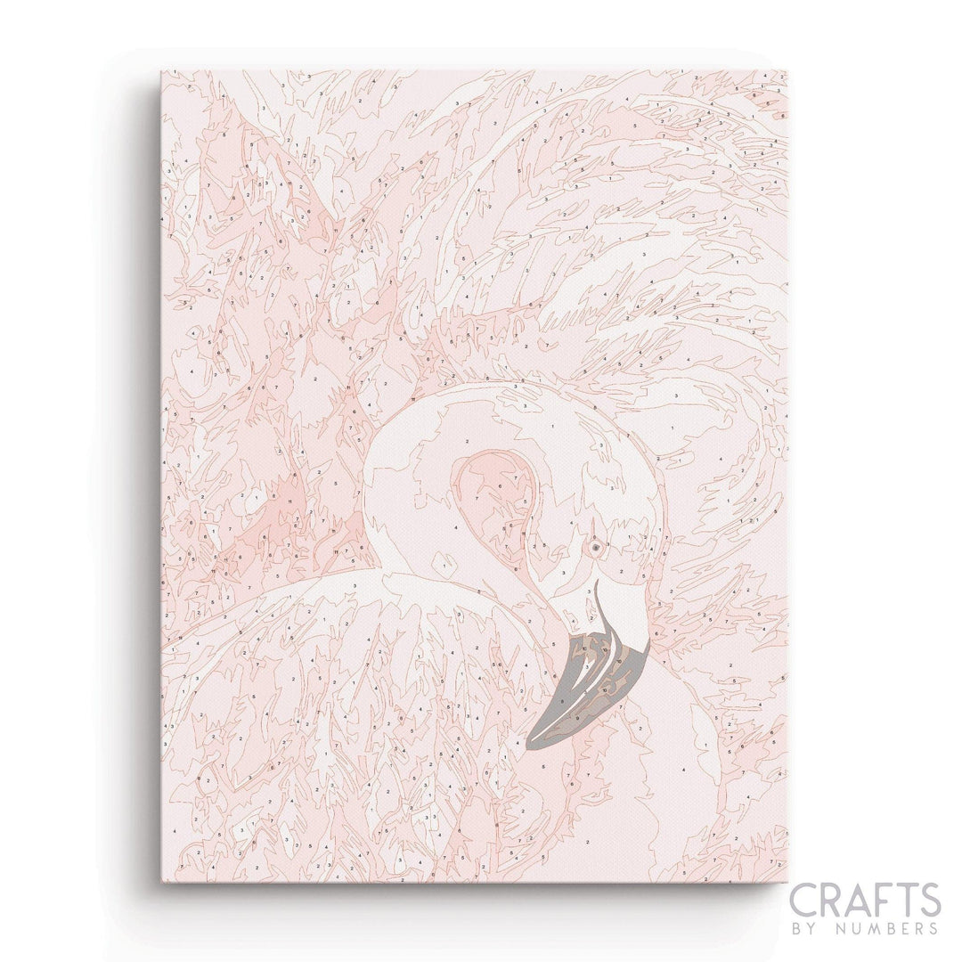 Pink Crane Bird - Crafty By Numbers - Paint by Numbers - Paint by Numbers for Adults - Painting - Canvas - Custom Paint by Numbers