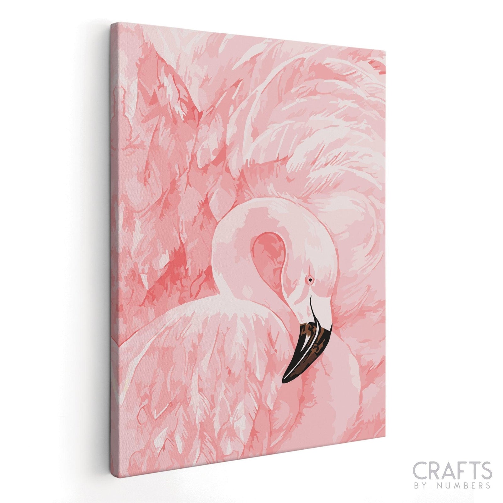 Pájaro Grulla Rosa - Crafty By Numbers - Pintura por números - Pintura por números para adultos - Pintura - Lienzo - Pintura personalizada por números