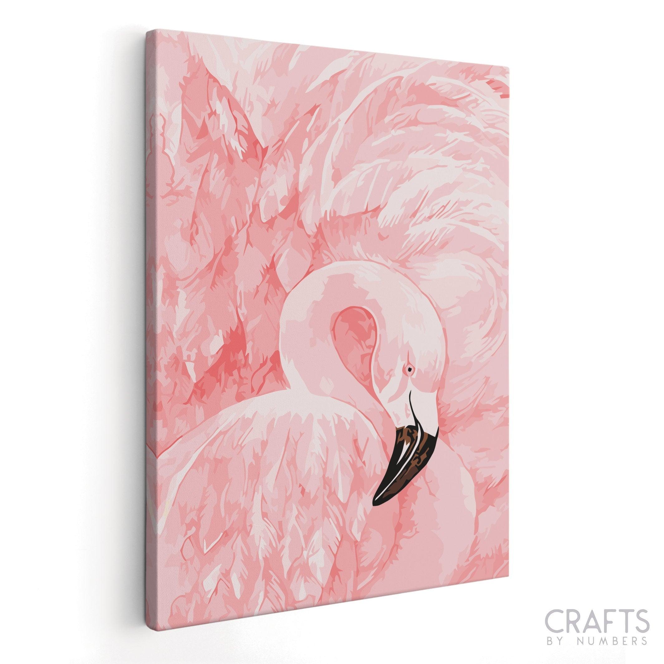 Pink Crane Bird - Crafty By Numbers - Paint by Numbers - Paint by Numbers for Adults - Painting - Canvas - Custom Paint by Numbers