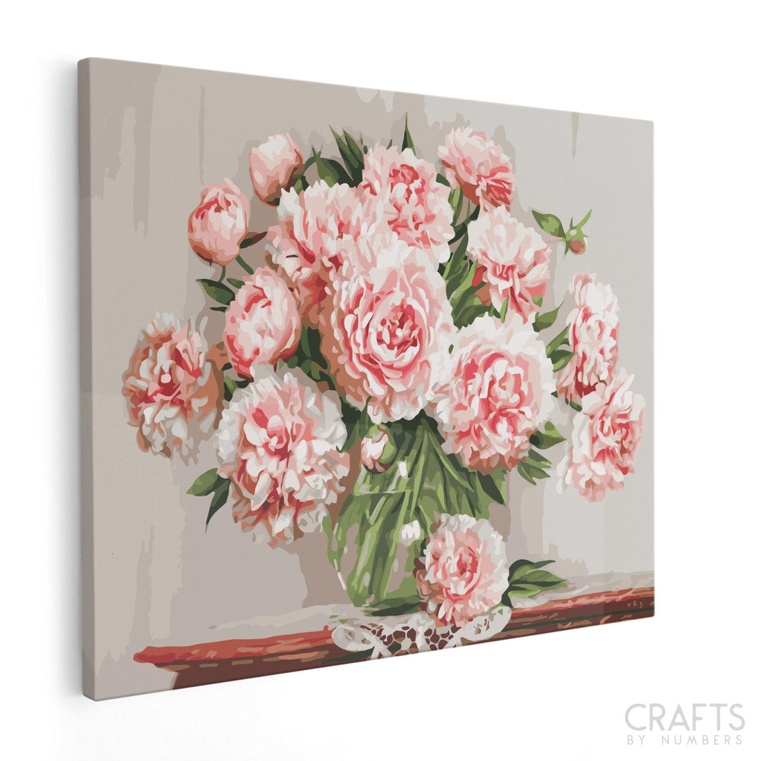 Pink Flowers - Crafty By Numbers - Paint by Numbers - Paint by Numbers for Adults - Painting - Canvas - Custom Paint by Numbers