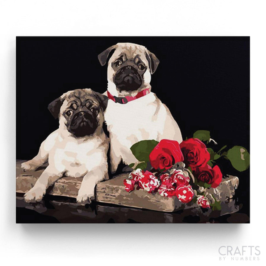 Pugs Portrait - Crafty By Numbers - Paint by Numbers - Paint by Numbers for Adults - Painting - Canvas - Custom Paint by Numbers
