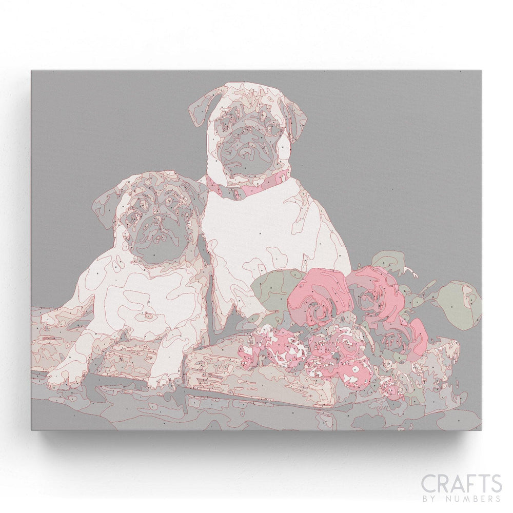 Pugs Portrait - Crafty By Numbers - Paint by Numbers - Paint by Numbers for Adults - Painting - Canvas - Custom Paint by Numbers
