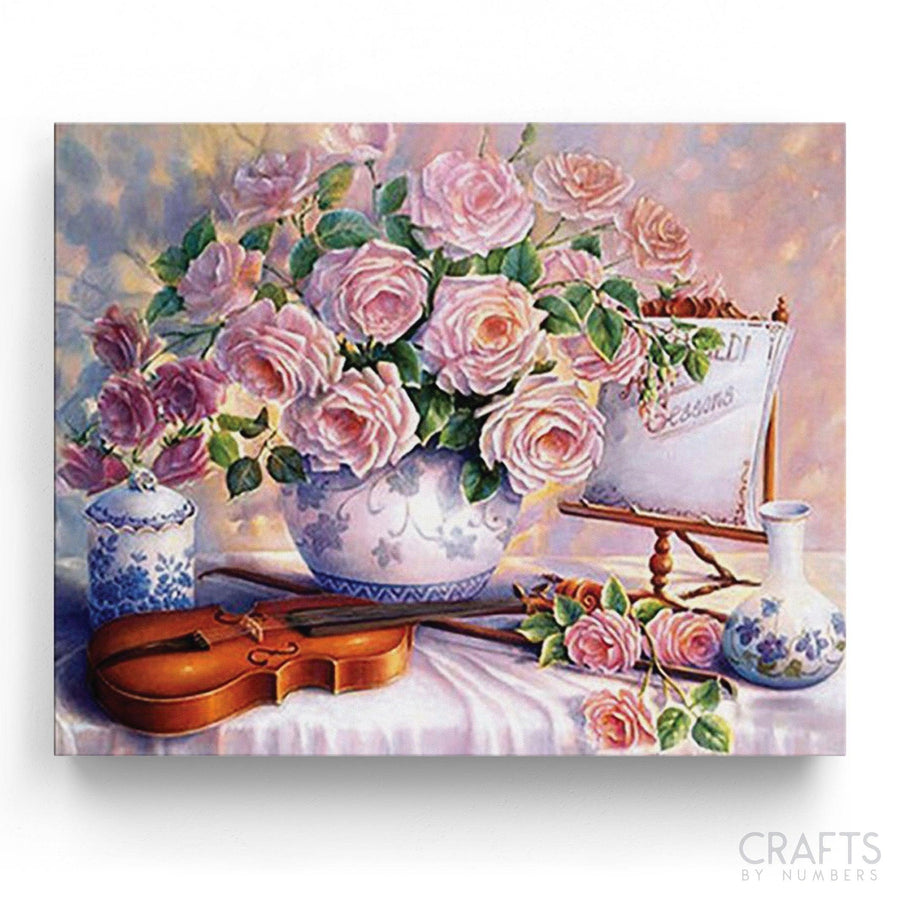 Puzzle Roses Hardwick - Crafty By Numbers - Paint by Numbers - Paint by Numbers for Adults - Painting - Canvas - Custom Paint by Numbers