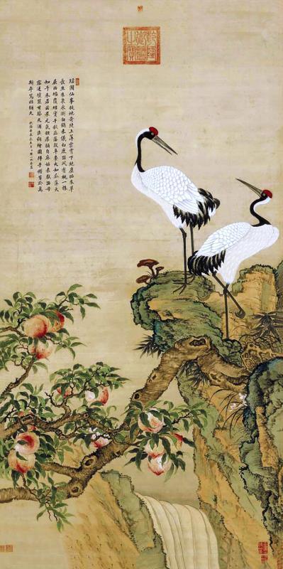 Red-Crowned Crane numbered canvas before painting
