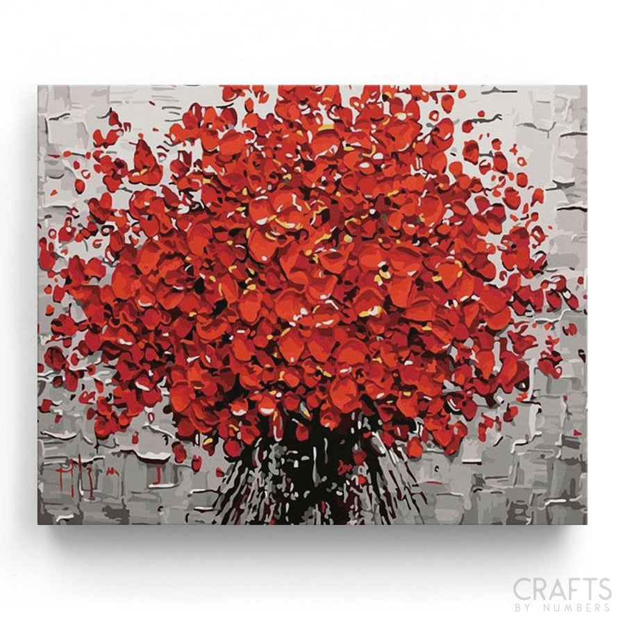 Red Flowers - Crafty By Numbers - Paint by Numbers - Paint by Numbers for Adults - Painting - Canvas - Custom Paint by Numbers