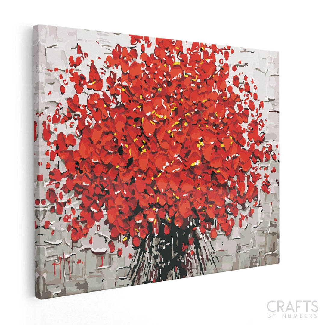 Red Flowers - Crafty By Numbers - Paint by Numbers - Paint by Numbers for Adults - Painting - Canvas - Custom Paint by Numbers