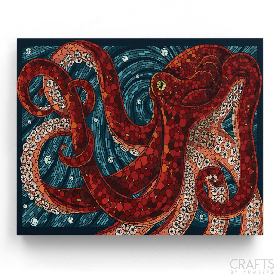 Red Octopus - Crafty By Numbers - Paint by Numbers - Paint by Numbers for Adults - Painting - Canvas - Custom Paint by Numbers