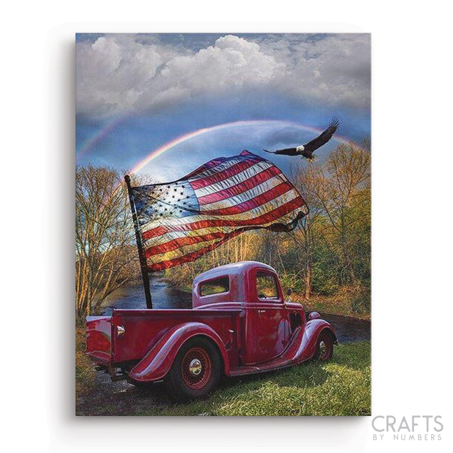 Red US Flag - Crafty By Numbers - Paint by Numbers - Paint by Numbers for Adults - Painting - Canvas - Custom Paint by Numbers