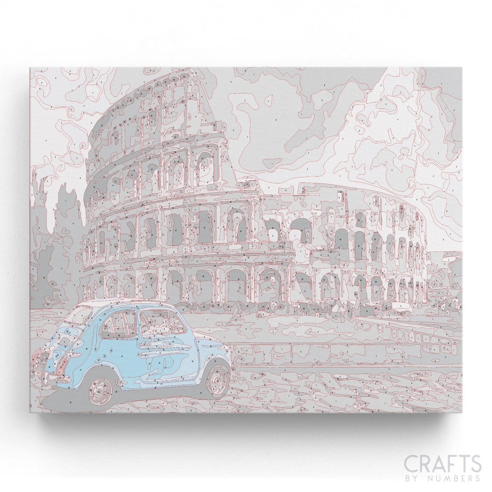 Roman Coliseum Car - Crafty By Numbers - Paint by Numbers - Paint by Numbers for Adults - Painting - Canvas - Custom Paint by Numbers