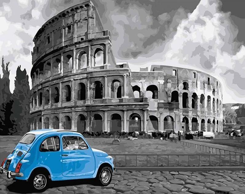Roman Coliseum Car - Crafty By Numbers - Paint by Numbers - Paint by Numbers for Adults - Painting - Canvas - Custom Paint by Numbers
