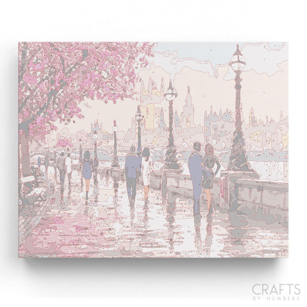 Romantic Raining Park London - Crafty By Numbers - Paint by Numbers - Paint by Numbers for Adults - Painting - Canvas - Custom Paint by Numbers