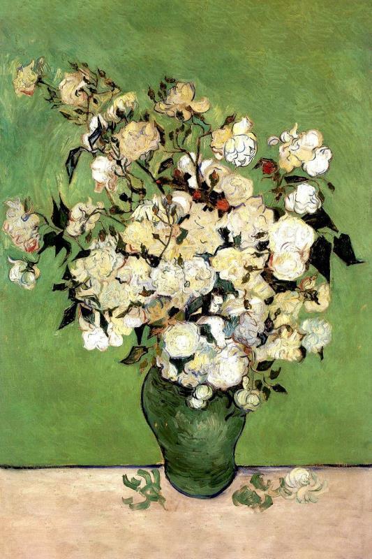 Van Gogh Roses numbered canvas before painting