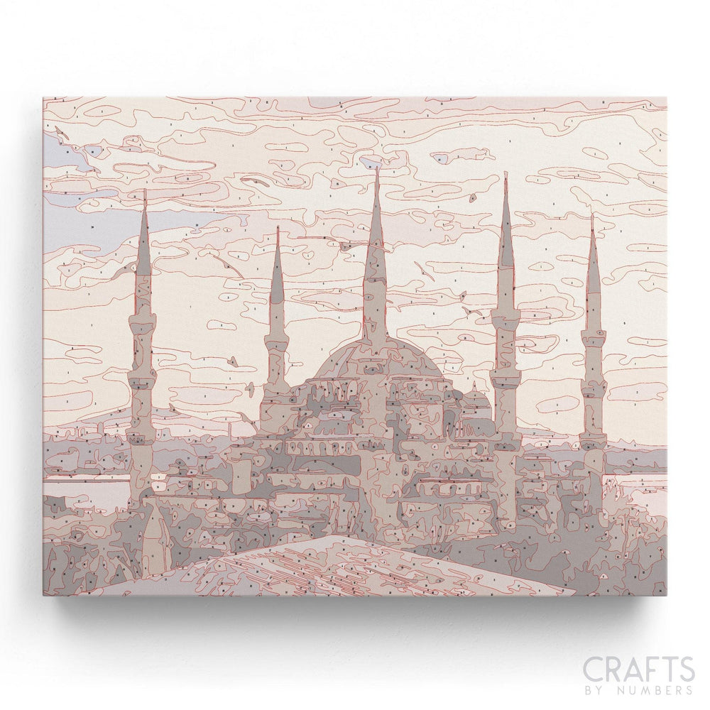 Royal Blue Mosque - Crafty By Numbers - Paint by Numbers - Paint by Numbers for Adults - Painting - Canvas - Custom Paint by Numbers