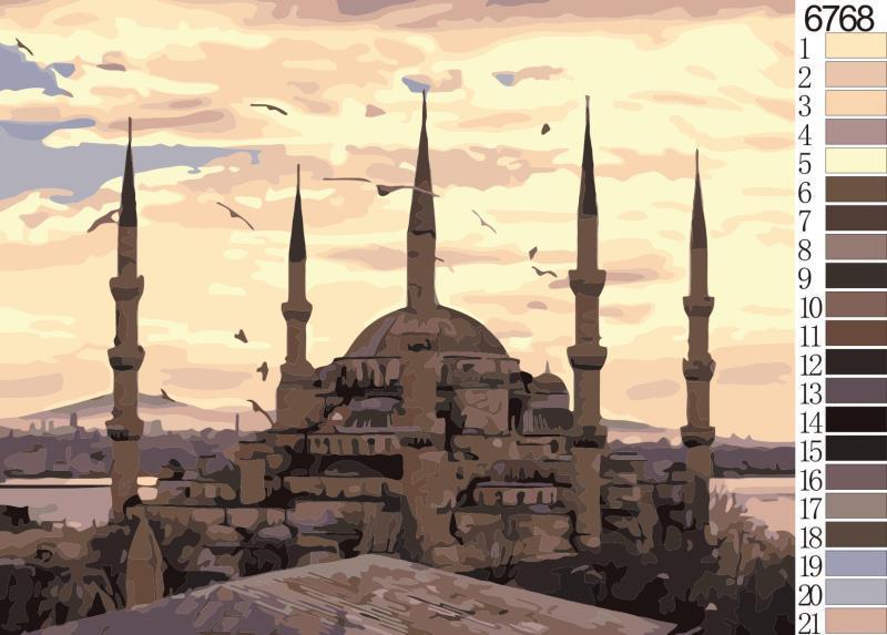 Königsblaue Moschee – Crafty By Numbers – Malen nach Zahlen – Malen nach Zahlen für Erwachsene – Gemälde – Leinwand – individuelles Malen nach Zahlen