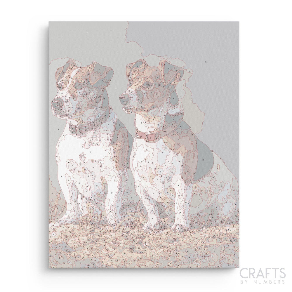 Russell Brothers Dogs - Crafty By Numbers - Paint by Numbers - Paint by Numbers for Adults - Painting - Canvas - Custom Paint by Numbers