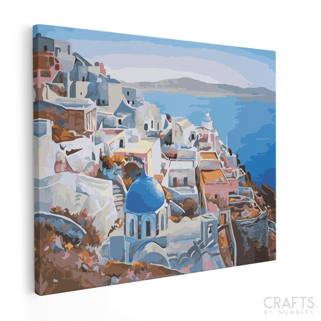 Santorini Landscape - Crafty By Numbers - Paint by Numbers - Paint by Numbers for Adults - Painting - Canvas - Custom Paint by Numbers
