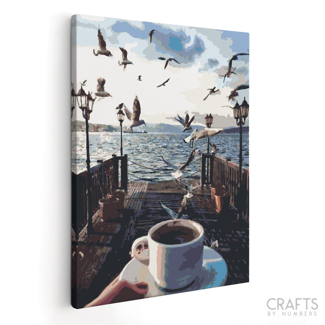 Seagull Art Coffee - Crafty By Numbers - Paint by Numbers - Paint by Numbers for Adults - Painting - Canvas - Custom Paint by Numbers