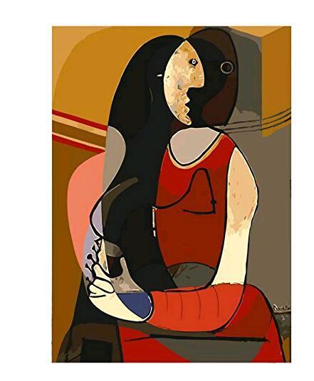 Seated Woman - Pablo Picasso - Crafty By Numbers - Paint by Numbers - Paint by Numbers for Adults - Painting - Canvas - Custom Paint by Numbers