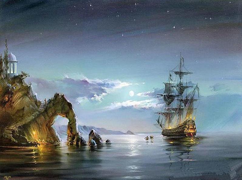 Ship Arc Bay – Crafty By Numbers – Malen nach Zahlen – Malen nach Zahlen für Erwachsene – Gemälde – Leinwand – individuelles Malen nach Zahlen
