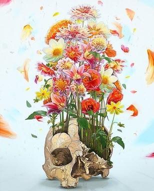 Skull Of Flowers - Crafty By Numbers - Paint by Numbers - Paint by Numbers for Adults - Painting - Canvas - Custom Paint by Numbers