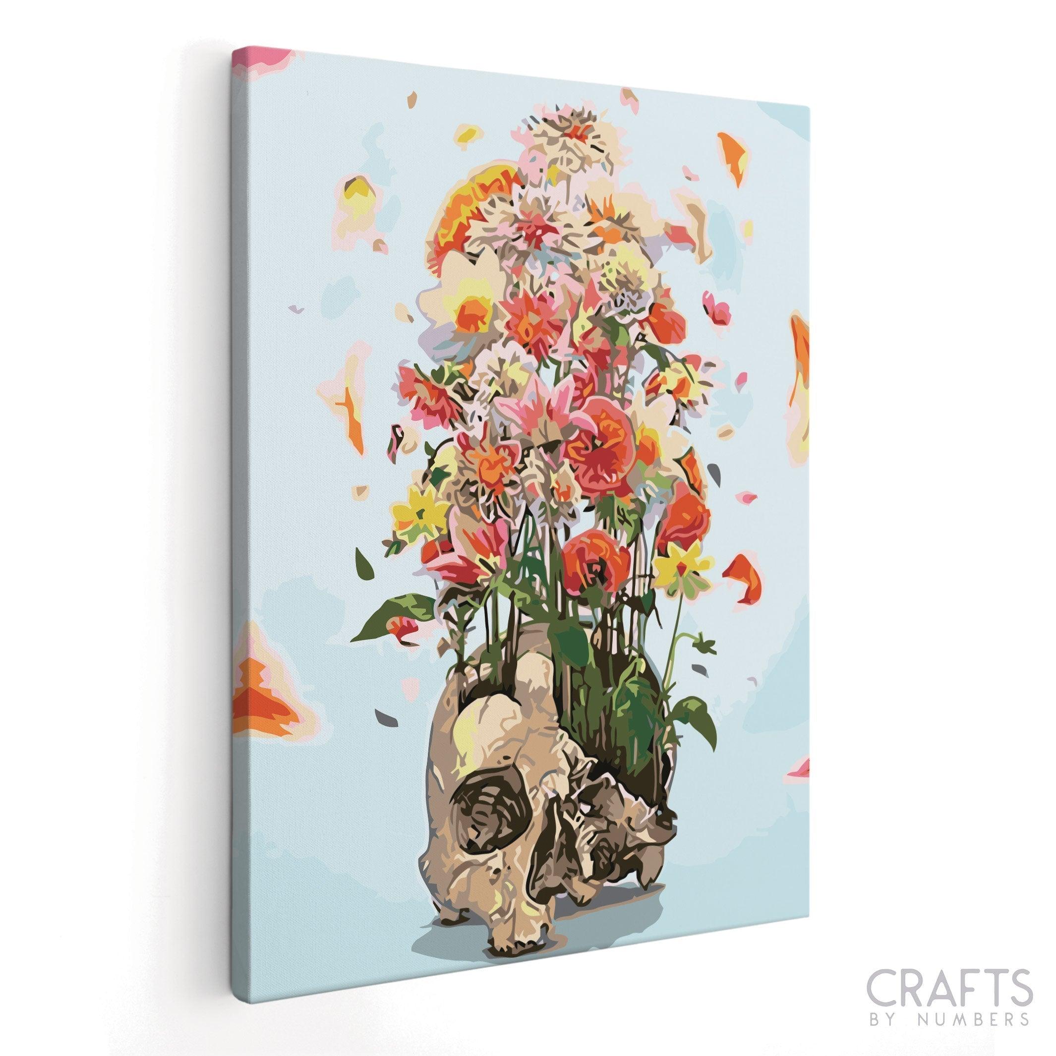 Outlet Acrylic flower skull painting