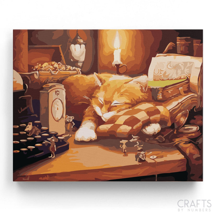 Sleeping Cat - Crafty By Numbers - Paint by Numbers - Paint by Numbers for Adults - Painting - Canvas - Custom Paint by Numbers