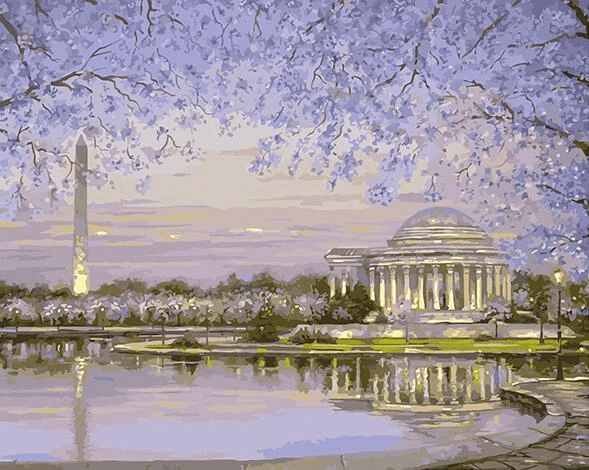 Spring Washington DC - Crafty By Numbers - Paint by Numbers - Paint by Numbers for Adults - Painting - Canvas - Custom Paint by Numbers