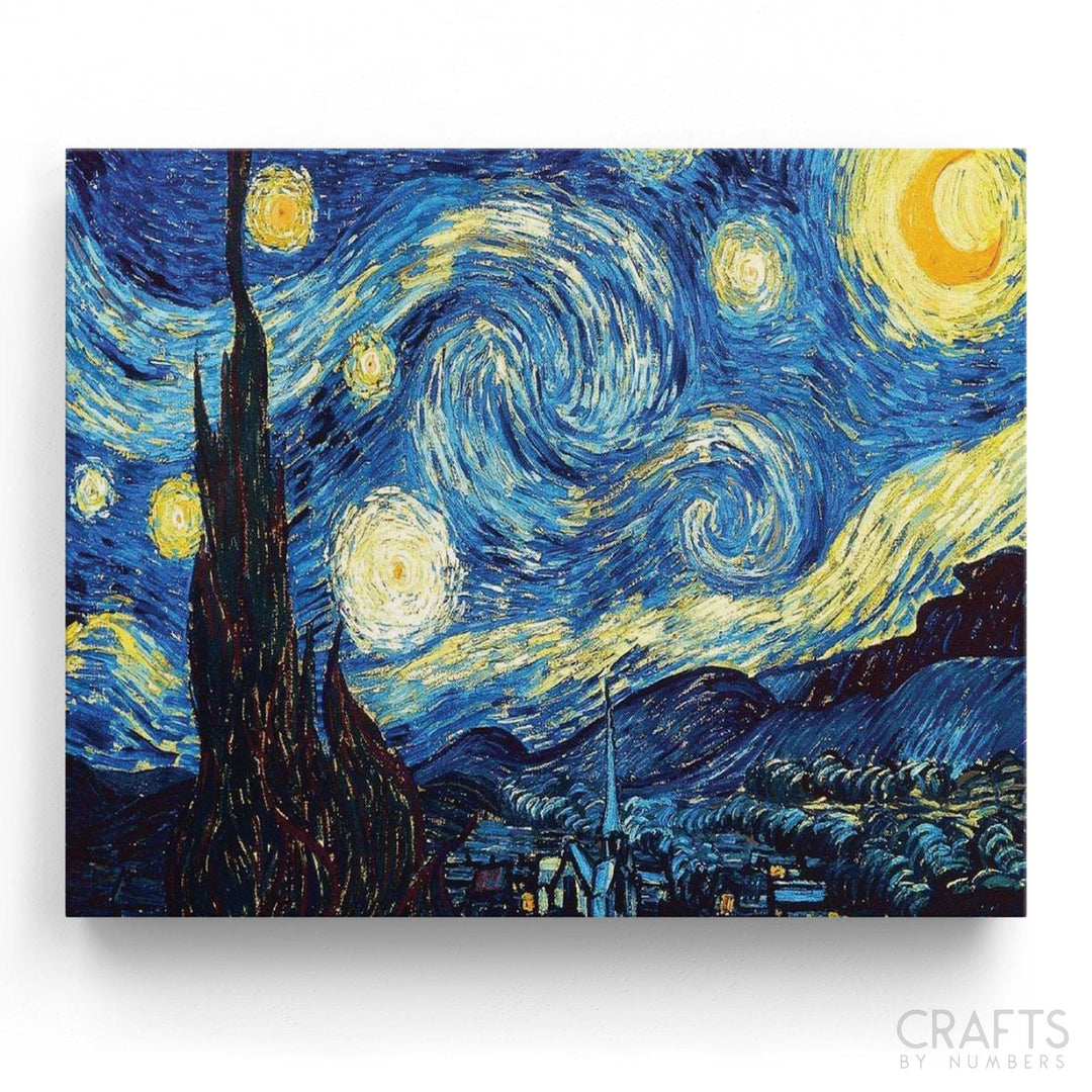 Starry Sky - Vincent Van Gogh - Crafty By Numbers - Paint by Numbers - Paint by Numbers for Adults - Painting - Canvas - Custom Paint by Numbers