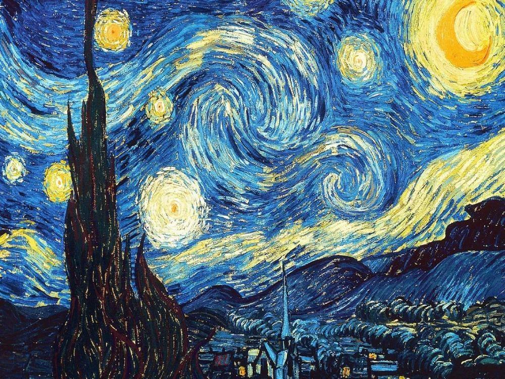 Starry Night numbered canvas inspired by Vincent van Gogh